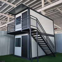 Maison conteneur pliable étanche à deux étages, cabane préfabriquée pour camp de travail, logement temporaire et bureau de chantier