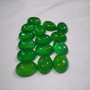Bán buôn màu xanh lá cây mã não ngọc Chrysoprase mã não đỏ pha lê đá tự nhiên hình bầu dục vòng mặt đá Cabochon đá quý - Product Image 2