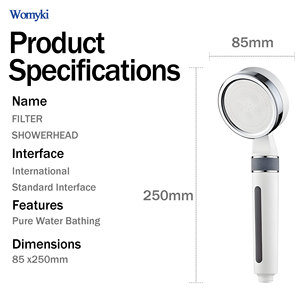 Filtre <span class=keywords><strong>de</strong></span> <span class=keywords><strong>douche</strong></span> pour eau dure, réglage <span class=keywords><strong>de</strong></span> la <span class=keywords><strong>pression</strong></span> <span class=keywords><strong>de</strong></span> l'eau rotatif, matériau ABS, avec tuyau et support <span class=keywords><strong>de</strong></span> pomme <span class=keywords><strong>de</strong></span> <span class=keywords><strong>douche</strong></span>, blanc argenté - Product Image 5