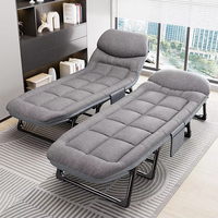 Lit Pliant Simple Moderne Minimaliste pour Pause Déjeuner, Lit d'Appoint Pliable de Bureau Multifonctionnel Portable et Simple, Chaise Longue Pliante