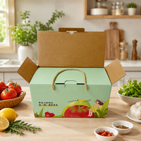 Emballage de fruits, boîte en carton ondulé colorée, boîte d'emballage avec corde de levage, boîte en carton écologique, emballage personnalisé express