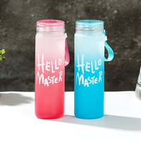 400ml Colorful cold brew tea hello master bouteille en verre Tasse à thé au lait bouteille en verre scellée aux enzymes