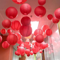 Lanterne en papier traditionnelle chinoise rouge, jouet de bricolage festif pour enfants, lanterne de Noël, de Thanksgiving, de Pâques, de la fête des pères