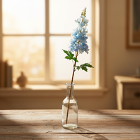 Fleurs artificielles en PE effet naturel faites à la main, Delphinium Ajacis, bleu rose, centre de table de mariage, décoration de table à domicile