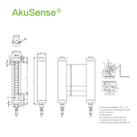 Akusense Série BML14 24V PNP NPN Capteur de sécurité industriel à rideau lumineux IP65 Distance de détection 0,3-3M à faisceau traversant en aluminium