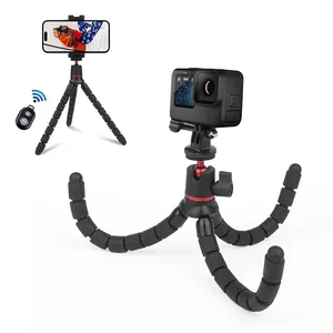 PULUZ Trọng lượng nhẹ mini Bạch Tuộc linh hoạt Tripod với điều khiển từ xa vlog du lịch xử lý máy tính để bàn đứng cho máy ảnh