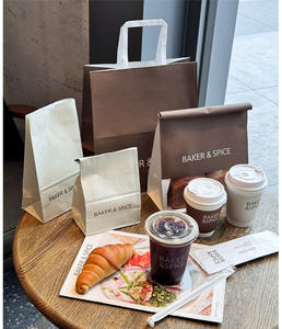 ถุงกระดาษคราฟท์พร้อมช่องใส่ขนมปังขนมปังขนมปังปิ้งสีน้ำตาลเป็นมิตรต่อสิ่งแวดล้อมออกแบบโลโก้ได้ตามต้องการ - Product Image 3