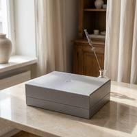 Boîte de rangement magnétique multi-compartiments pour bijoux, coffret cadeau, logo personnalisé, emballage haut de gamme pour collection de marques de créateurs
