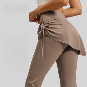 Skirted Leggings Yoga Tennis Golf Pants <b>with</b> <b>Skirt</b> Tummy Control High <b>Waist</b> Flare Leggings - Product Image 2