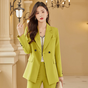 Women's Professional Two Piece Suit Set Spring Autumn Korean Style Casual Wide Leg Pants Anti Wrinkle Polyester Fiber - Product Image 1