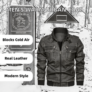 Fashion Urban Motorcycle <b>Jacket</b> <b>Smart</b> Casual PU Zipper Stand Collar Windproof Warm Winter Clothing New Men's - Product Image 2