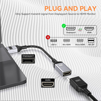 Adaptateur convertisseur de câble DP vers HDMI, adaptateur DP vers HDMI, projecteur HD pour ordinateur portable PC, 8K actif, DisplayPort mâle vers HDMI femelle