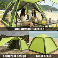 Meilleures ventes en gros, tente de camping familiale de luxe imperméable de haute qualité pour 3 à 4 personnes, quatre saisons, 210D Oxford, une seule tente