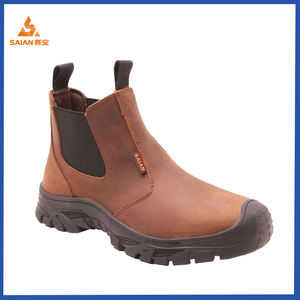 Рабочие ботинки унисекс из кожи Crazy Horse: комфортные, современные, нескользящие, с защитой от проколов, стальным носком и дышащей сеткой для безопасности - Product Image 2