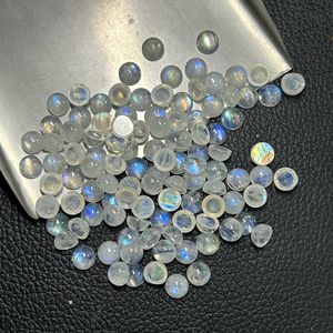 Оптовая продажа круглый плоский дно 1,5 мм до 8 мм натуральный белый лунный камень Кабошон свободный драгоценный камень - Product Image 2