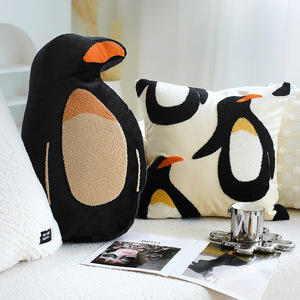 Funda De Almohada cuadrada de animales para niños de pingüino bonito Estilo nórdico Simple Ins costura personalizable hogar sofá cama cojín antipolvo - Product Image 3