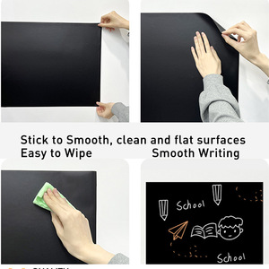 Autocollant <span class=keywords><strong>de</strong></span> tableau noir en CPP non magnétique FOSKA, adapté aux enfants, pour salles <span class=keywords><strong>de</strong></span> jeux, cuisines ou murs photo DIY, avec 5 couleurs <span class=keywords><strong>de</strong></span> <span class=keywords><strong>craie</strong></span> incluses - Product Image 2