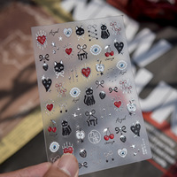 Autocollants pour ongles de style gothique sombre TSZS, Y2K Hot Girl, croix, chauve-souris, papillon, décorations autocollantes pour ongles, pour manucure DIY