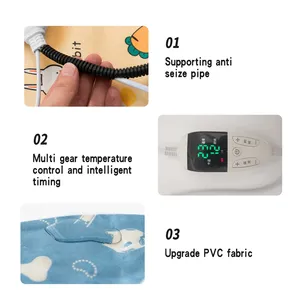 Manta eléctrica impermeable para mascotas, alfombrilla calefactora para perro y gato, controlador de temperatura ajustable, almohadilla cálida con tubo resistente a mordeduras - Product Image 6