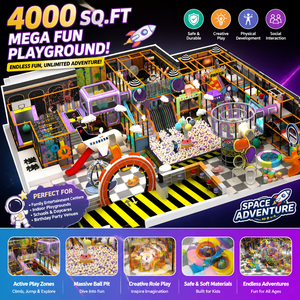 <b>Indoor</b> Playground Soft Play with <b>Slide</b> Role Play Village for Kids Imagination Development - Product Image 1