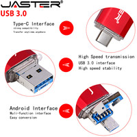 Clé USB portable OTG, clé USB 3.0, clé USB en plastique Android 3 en 1, clé USB 64 Go 32 Go Type C
