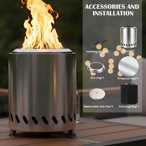 Estufa de Leña Portátil de Acero Inoxidable para Exteriores, Segura para Uso en el Patio Trasero, Venta al Por Mayor - Product Image 3