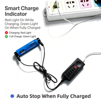 Chargeur de batterie Li-ion magnétique Type C 3,7 V 2000 mA à charge rapide avec double port USB pour cellules 26800 et protection contre l'inversion de polarité