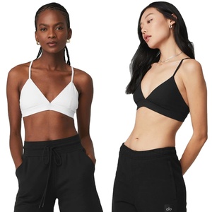Women's Plus Size Breathable Yoga Sports Bra with <b>Cross</b> Straps Front logo High Elasticity and Comfortable Fitness <b>Top</b> - Product Image 1