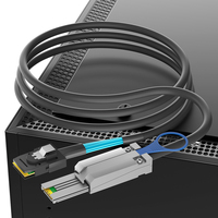 Kabel Mini SAS SFF-8088 ke SFF-8087 6Gbps 26Pin ke 36Pin, Kabel Nylon PVC dengan Pull-Tab Latch untuk Server RAID HBA Storage Controller