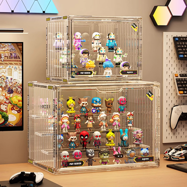 Plastic  Acrylic Dustproof Blind Box Storage Display Case PP Acrylic Clear Display Case for Collectibles Mini Toys Living Room
