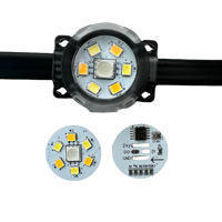 DC24V 100ft avec 60 LEDs RGBIC + blanc chaud/froid 5 couleurs adressables LED lumières extérieures permanentes IP68 couleur pleine maison avant-toit Lig