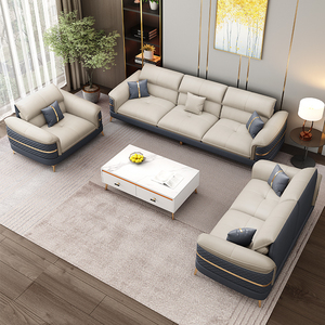 Muebles de Sala de Estar, Juego de Sofás de Cuero en Forma de <span class=keywords><strong>L</strong></span>, Diseño Moderno, Combinación de Sofás para Sala de Estar - Product Image 2