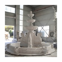 Ornement de jardin extérieur personnalisé, grande fontaine d'eau en pierre naturelle, statue de cheval en marbre, sculpture de fontaine à vendre