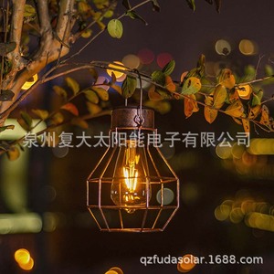โคมไฟสวนพลังงานแสงอาทิตย์ LED สำหรับแขวนกลางแจ้ง โคมไฟเหล็กกันน้ำ 12V DC พร้อมแบตเตอรี่ รับประกัน 2 ปี - Product Image 4
