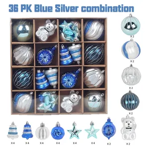 Con decorazione infrangibile Set di decorazioni per l'albero di Natale, il più venduto di Natale amazzone tradizionale blu e argento 36 Love