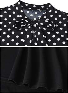 Vestidos de Mujer Vintage Estilo Imperio Antiestáticos de Verano con Estampado Floral, Manga con Volantes, Cuello con Lazo, 95% Poliéster, para Trabajo, Iglesia, Invitadas de <span class=keywords><strong>Boda</strong></span> - Product Image 3