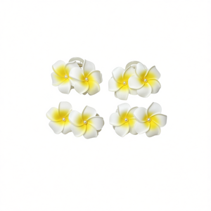 Fermaglio per capelli a forma di perla Frangipani bianco e giallo, 2 pezzi per colore - Product Image 2