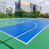 Baldosas de Suelo para Canchas Deportivas de Baloncesto, Portátiles, Encajables, para Exteriores, Fácil Instalación, Superficie Antideslizante de PP, para Interiores