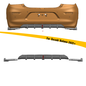 Accesorios para Automóviles Haosheng, Moldura de Parachoques de Plástico Negro Brillante con Luz de Freno, Guardabarros Trasero, Divisor Lateral Trasero para <span class=keywords><strong>Suzuki</strong></span> <span class=keywords><strong>Baleno</strong></span> 2022+ - Product Image 1