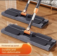 Serpillère plate à clipser en microfibre, serpillère électrostatique pour le nettoyage des sols en carrelage et en bois dur, lavable et réutilisable