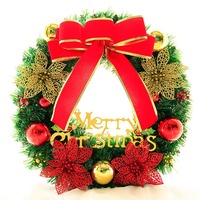 Guirlande de Noël 30CM, décoration de porte d'entrée, guirlande verte à suspendre, décoration de Noël