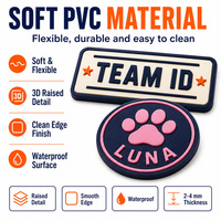 Badge auto-agrippant réutilisable pour casquettes, sacs à dos, harnais pour animaux de compagnie, emblème nominatif 3D imperméable, badges en caoutchouc souple, patch PVC personnalisé en gros