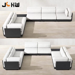 Ensemble <span class=keywords><strong>de</strong></span> canapés d'extérieur modernes en <span class=keywords><strong>aluminium</strong></span> <span class=keywords><strong>de</strong></span> luxe en métal pour hôtel meubles <span class=keywords><strong>de</strong></span> patio <span class=keywords><strong>de</strong></span> <span class=keywords><strong>jardin</strong></span> résistants aux intempéries pour cour, villa et parc - Product Image 6