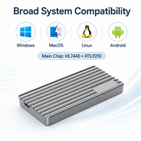 Boîtier externe portable en aluminium pour SSD M.2 NVMe USB-C TBT3/USB4 40 Gbit/s PCIe Gen4x4 avec dissipateur thermique et prise en charge jusqu'à 8 To