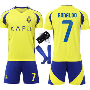 Футбольный комплект 2425 «Риад Виктори», номер 7 Роналду, номер 10 Мани, для взрослых и детей, мужской и женский, 100% полиэстер, с коротким рукавом - Product Image 2