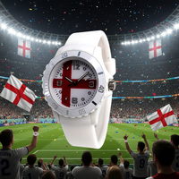 Montre à quartz sport mode Russie Londres Japon, cadran à aiguilles, bracelet en silicone, boîtier en plastique, drapeaux de plusieurs pays, pour hommes, femmes et enfants