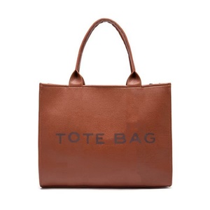 Bolso Tote Portátil de Alta Calidad para Mujer con Patrón de Letras Cuadradas y Cremallera, Bolsos de Moda con Logotipo Personalizado, Gran Capacidad y Durabilidad - Product Image 2