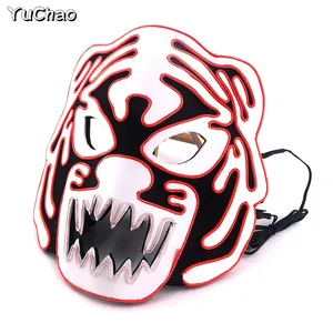 Halloween Scary <strong>Tiger</strong> PVC <strong>Mask</strong> Nightclub Disco Light Decorative EVA Headgear Cosplay Party Face Accessory Halloween Accessory - Product Image 6
