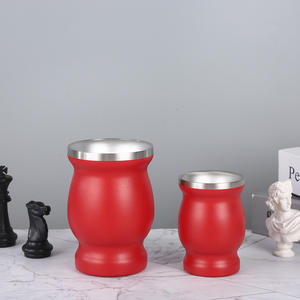 Taza <span class=keywords><strong>mate</strong></span> de acero inoxidable <span class=keywords><strong>mate</strong></span> de doble pared portátil de 4oz con logotipo personalizado con Bombilla para té de Yerba - Product Image 4