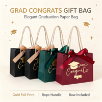 Graduation Party Sweet Candy Treat Paper Box With Handle Ribbon Gift Treat Wrapping Paper Bags for Graduation Celebrations
